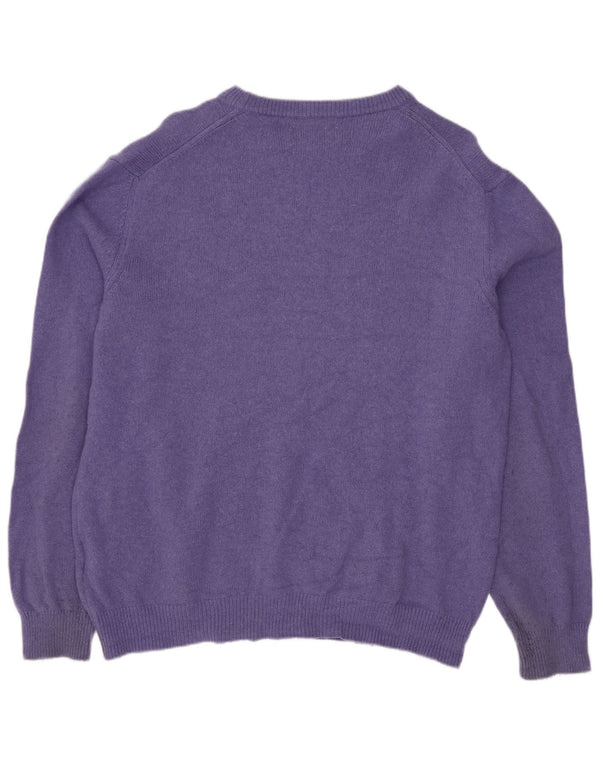 Marlboro Classics Maglione da uomo con scollo a barca Maglione grande in lana viola