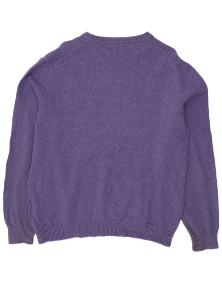Marlboro Classics Maglione da uomo con scollo a barca Maglione grande in lana viola