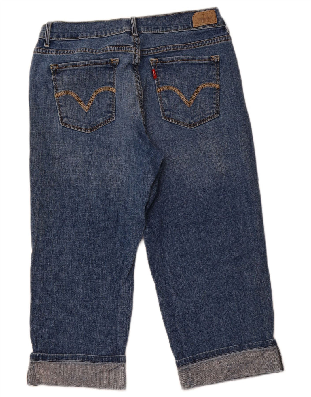 LEVI'S Donna 515 Capri Jeans US 8 Medio W28 L19 Cotone Blu