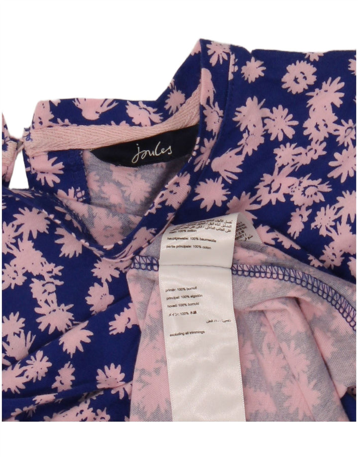 JOULES Abito da donna a maniche lunghe a trapezio UK 12 Cotone floreale blu medio