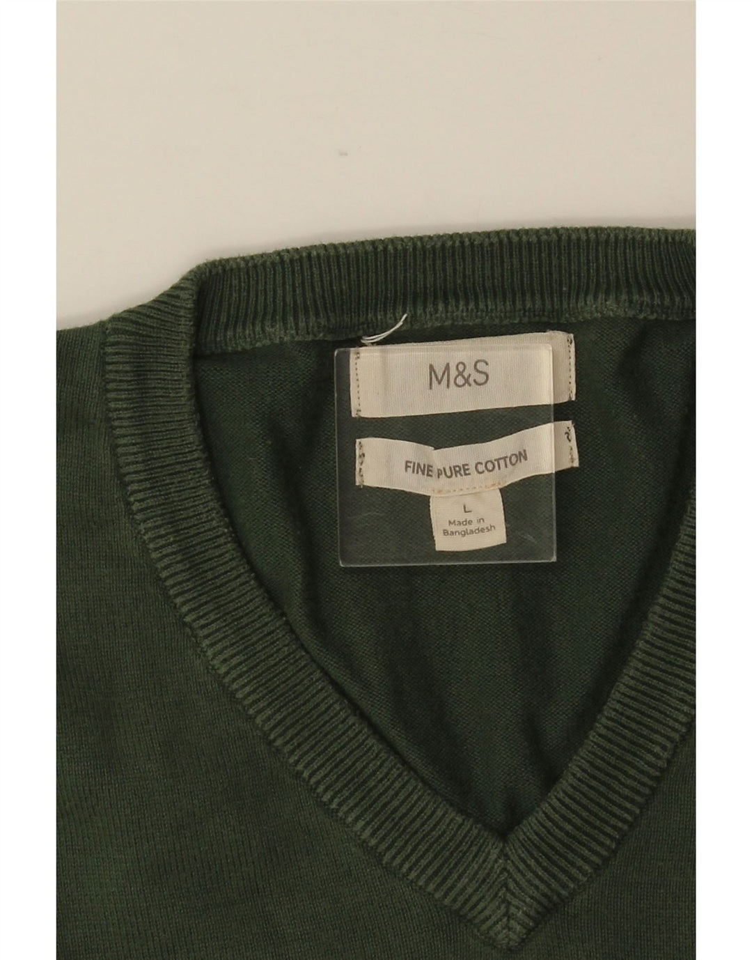 MARKS & SPENCER Maglione da uomo con scollo a V grande cotone verde