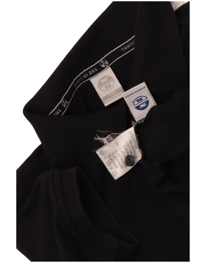 Polo da donna North Sails UK 12 cotone nero medio