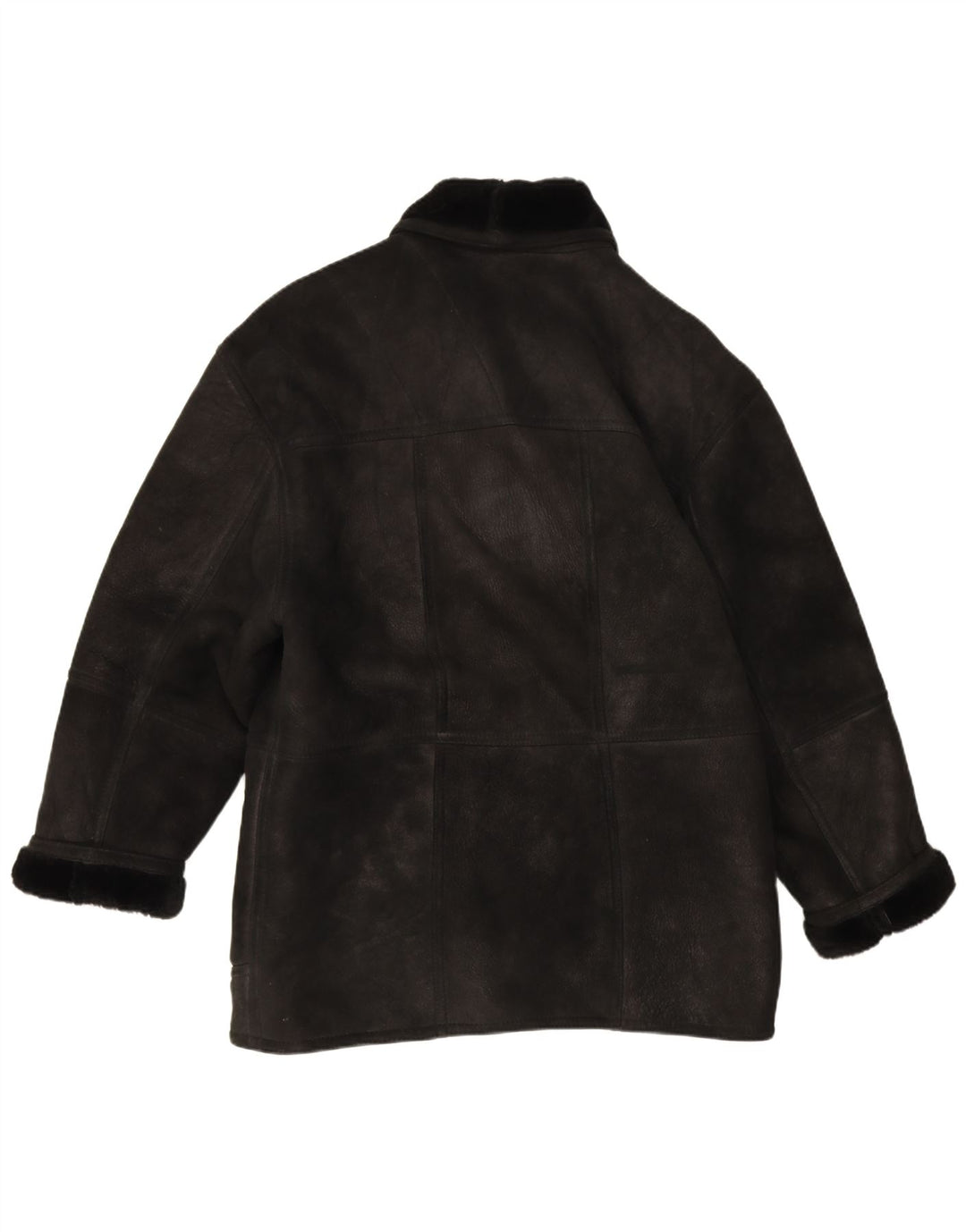 Giacca in shearling vintage da uomo IT 54 2XL Shearling nero