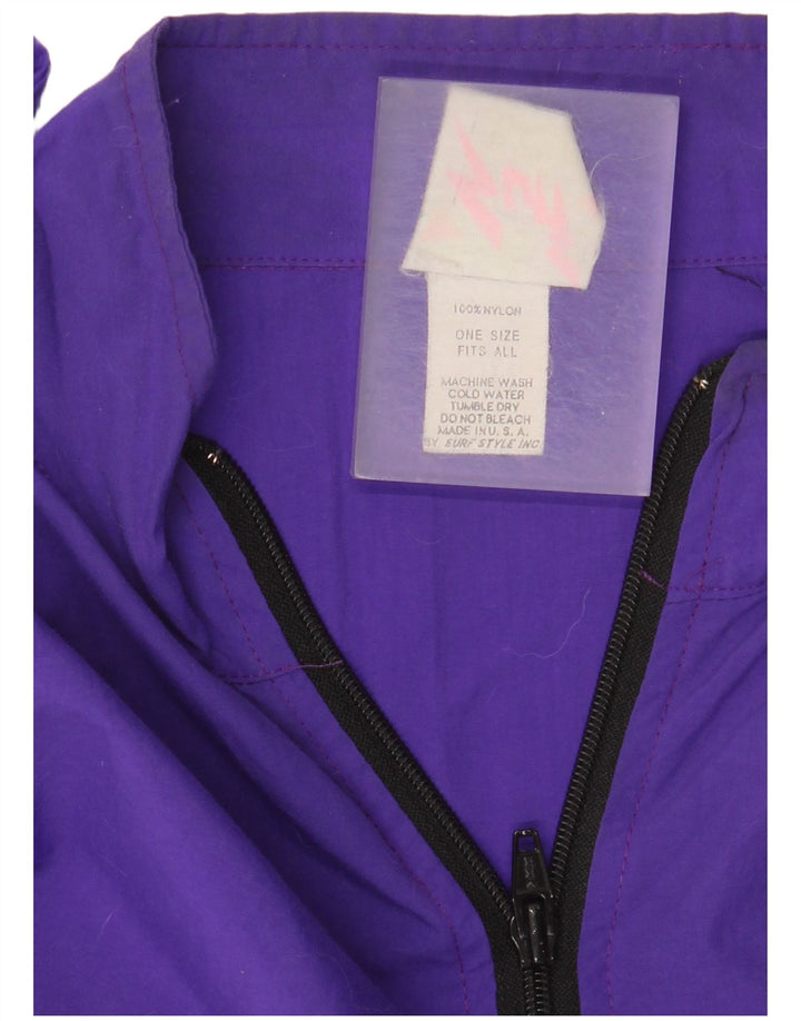Giacca da uomo vintage pullover da ginnastica, taglia unica, in nylon viola