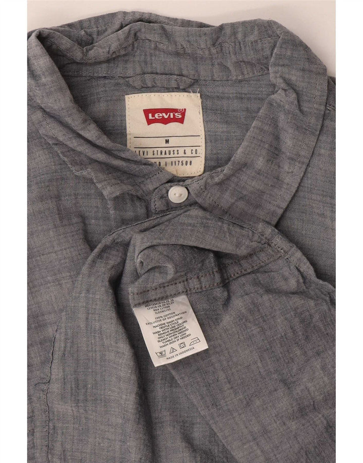 Camicia a maniche corte da uomo Levi's in cotone screziato grigio medio