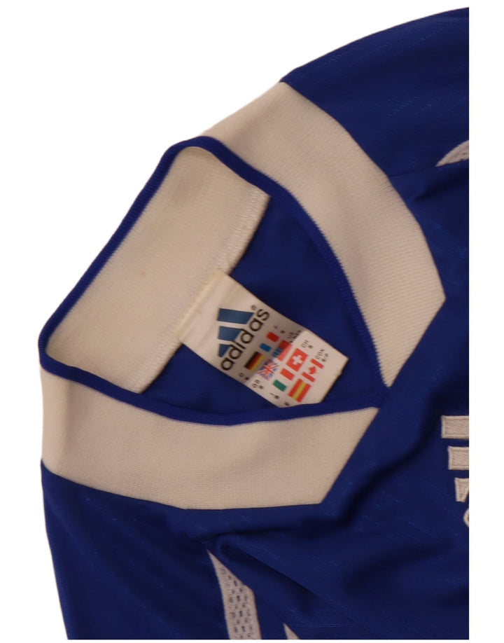 T-shirt Adidas da uomo Top Small blu in poliestere color block