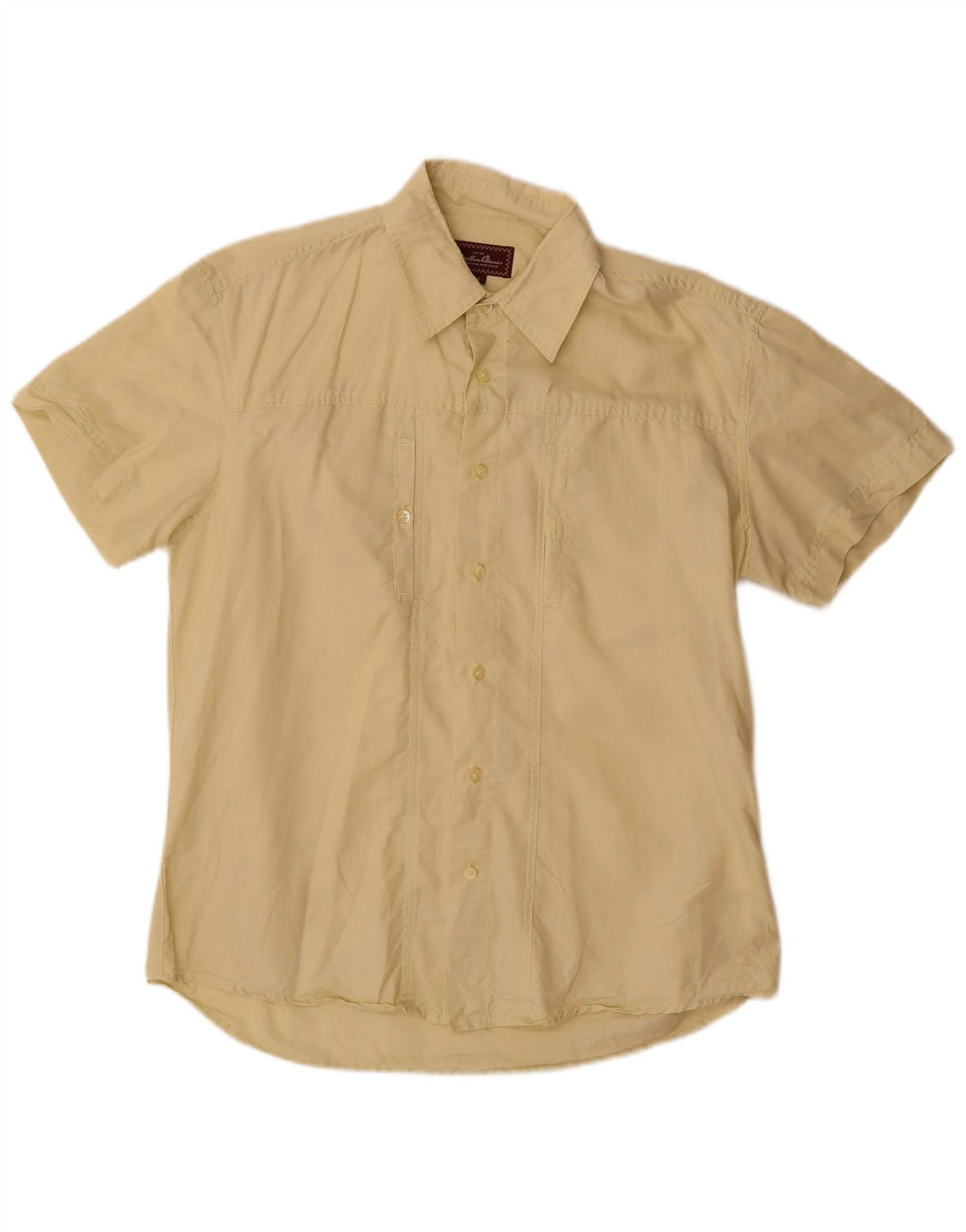 Camicia a maniche corte da uomo Marlboro Classics grande gialla