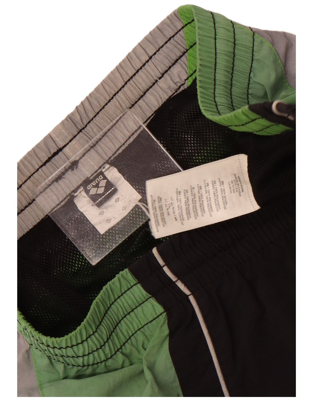 Pantaloncini da bagno con grafica da uomo Arena, grandi, in nylon color block nero