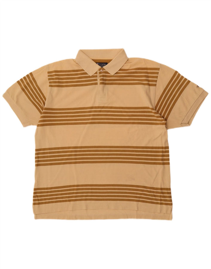 Polo da uomo Champion a righe larghe beige