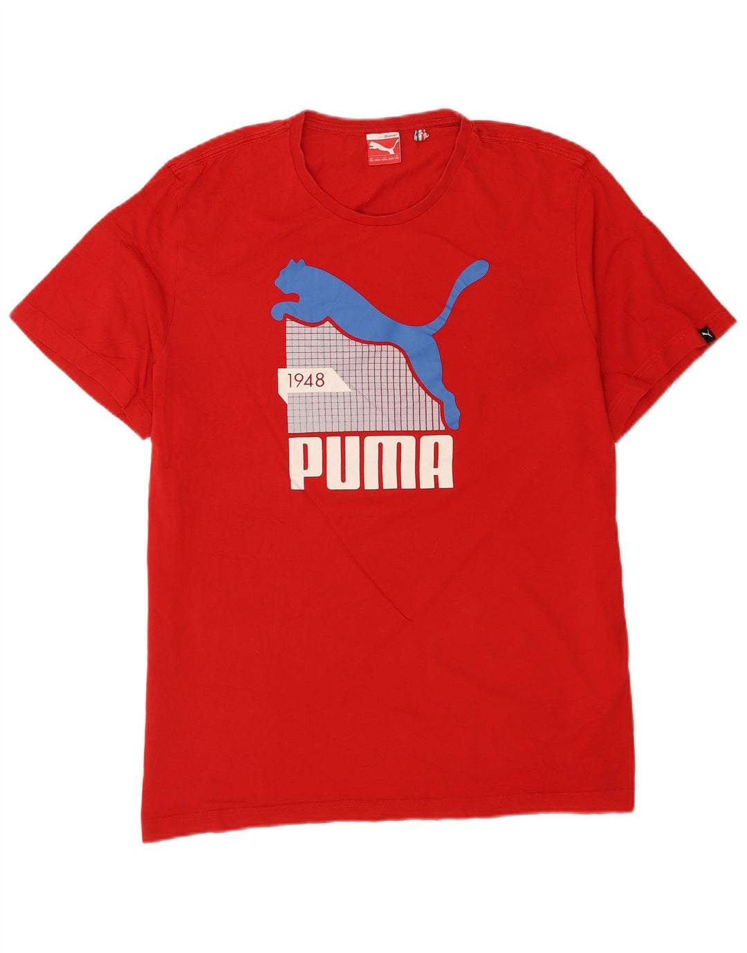 T-shirt grafica da uomo Puma Top 2XL in cotone rosso