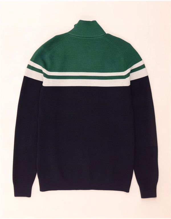 Maglione da uomo Marks & Spencer con zip e collo piccolo color block blu navy