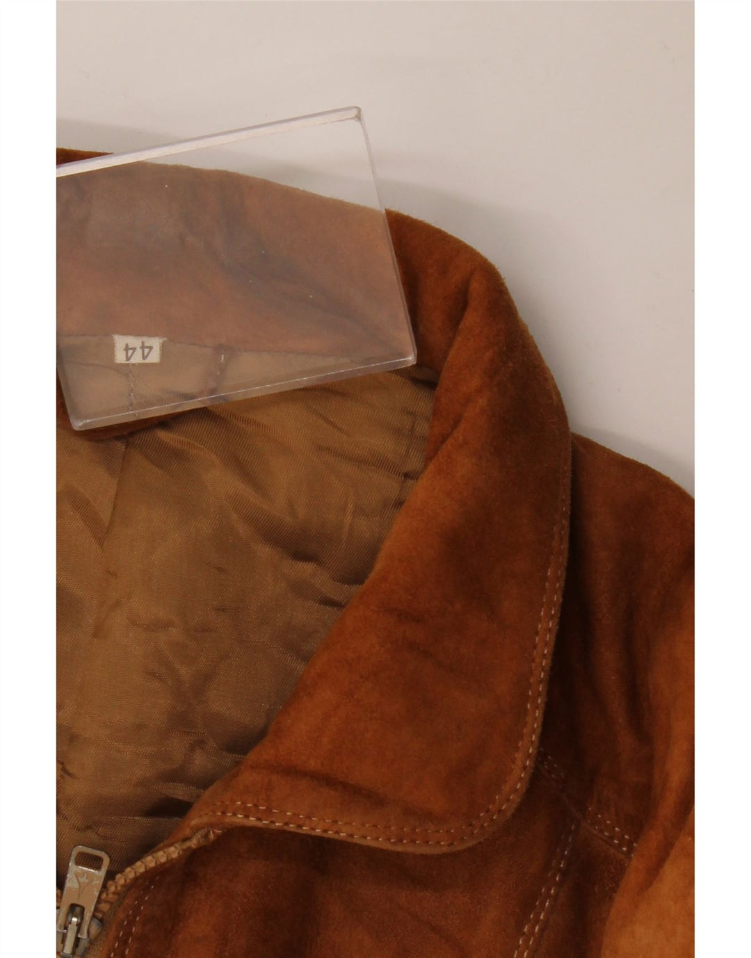 Giacca da uomo in pelle scamosciata vestibilità ampia VINTAGE IT 44 XS Beige