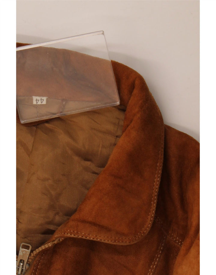 Giacca da uomo in pelle scamosciata vestibilità ampia VINTAGE IT 44 XS Beige