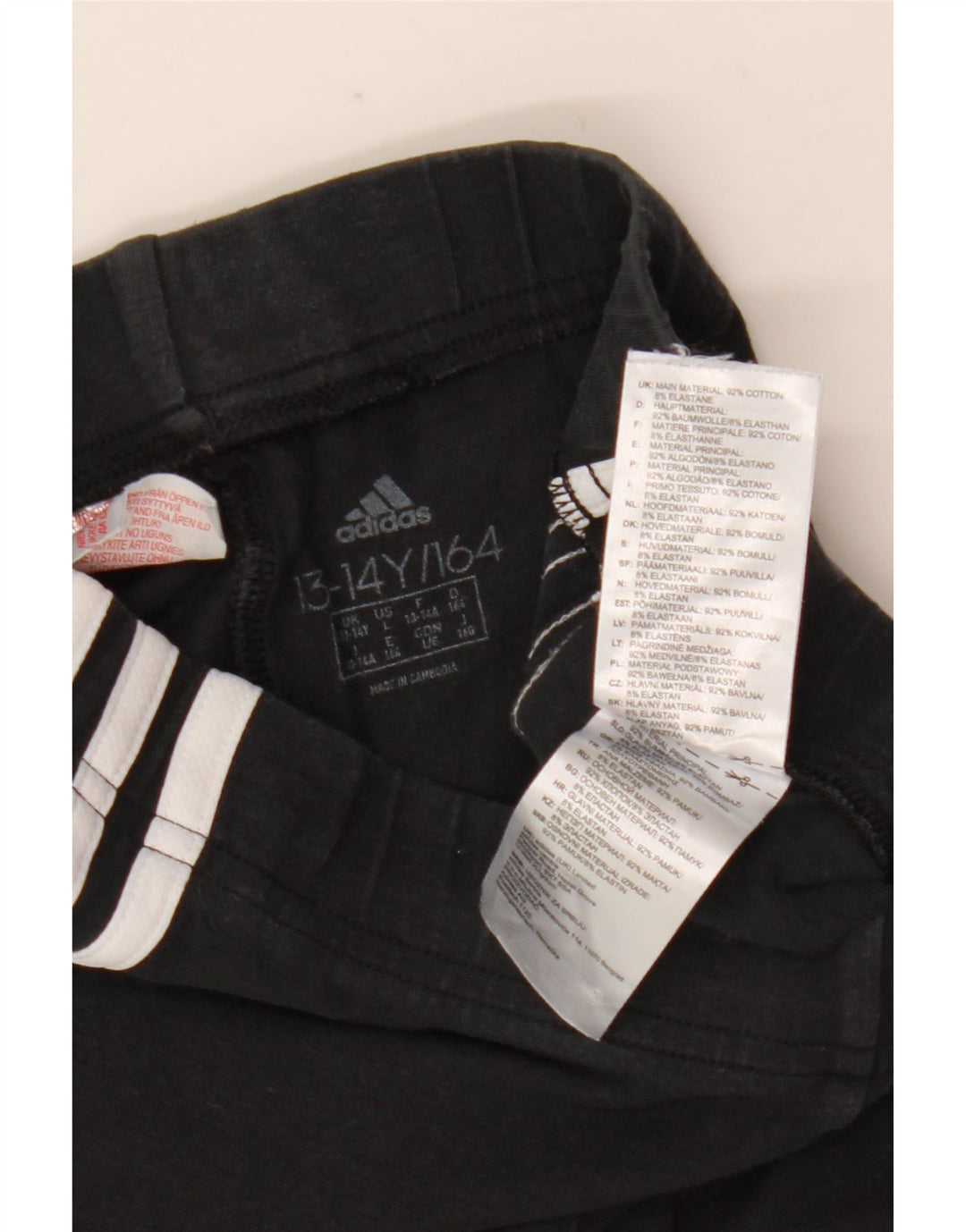 Leggings Adidas Bambina 13-14 Anni Cotone Nero