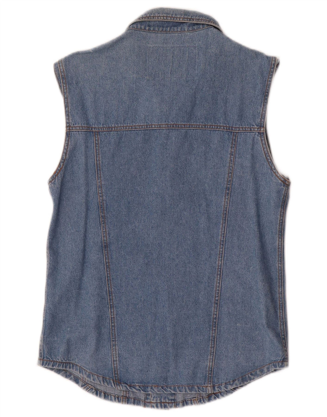 Gilet in denim vintage da uomo UK 38 cotone blu medio