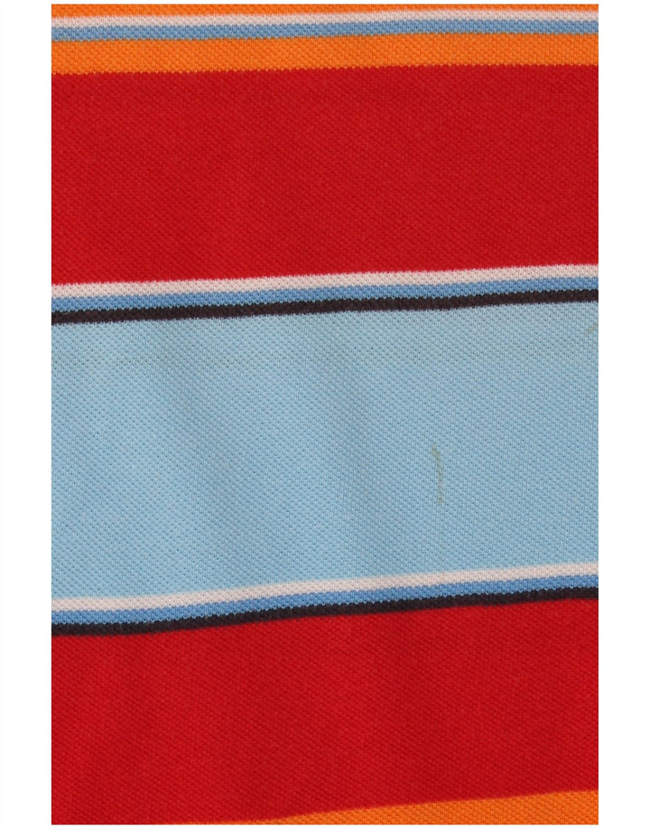 Polo da uomo Tommy Hilfiger grande in cotone a righe multicolori