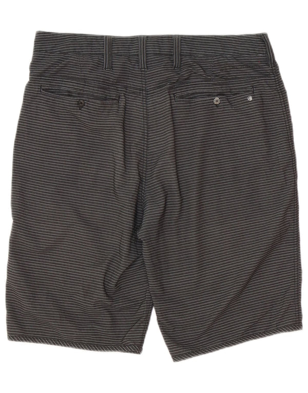 Hurley Mens Chino Shorts W31 Medium Grey Striped Polyester