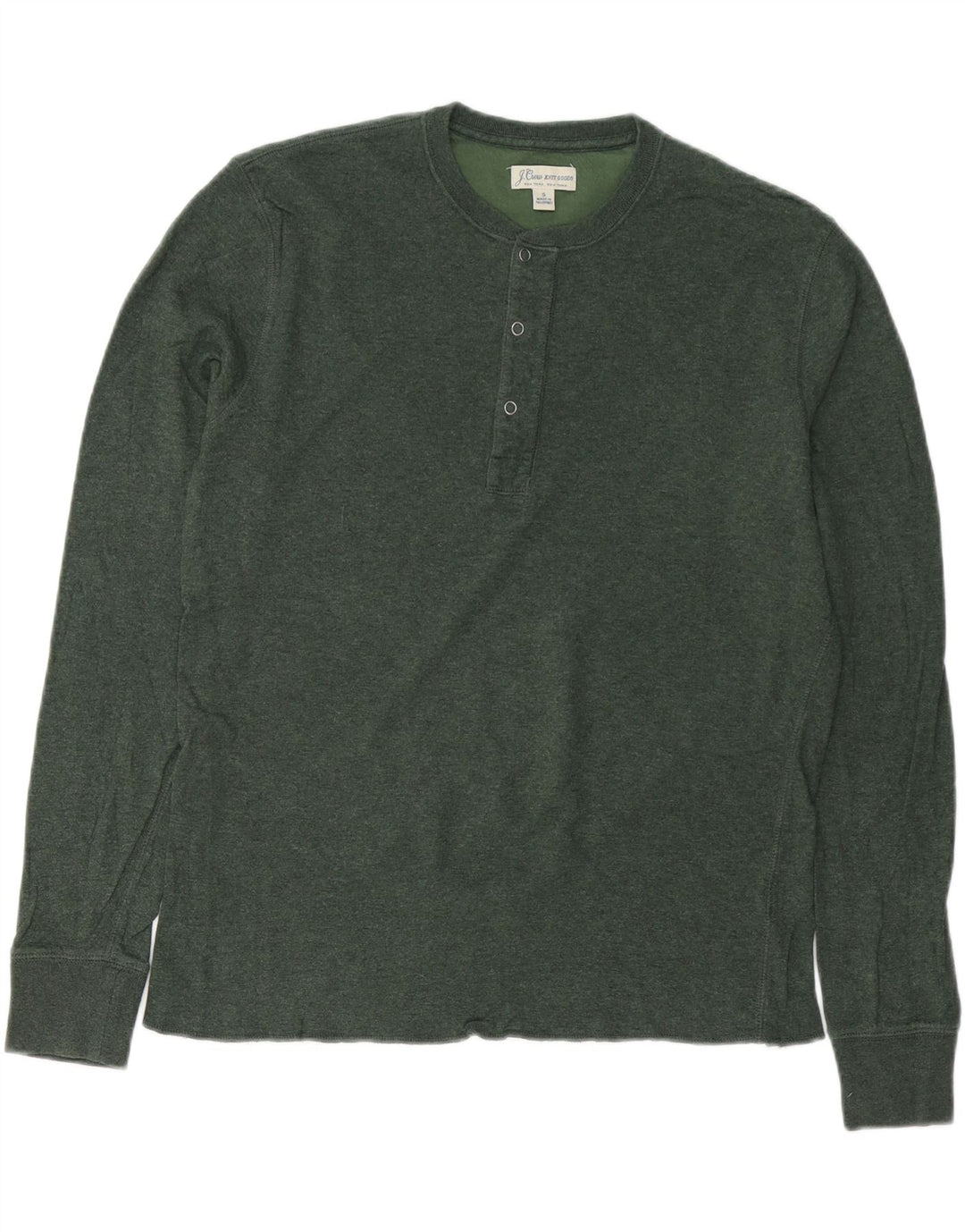 J. CREW Top da uomo a manica lunga piccolo in cotone verde
