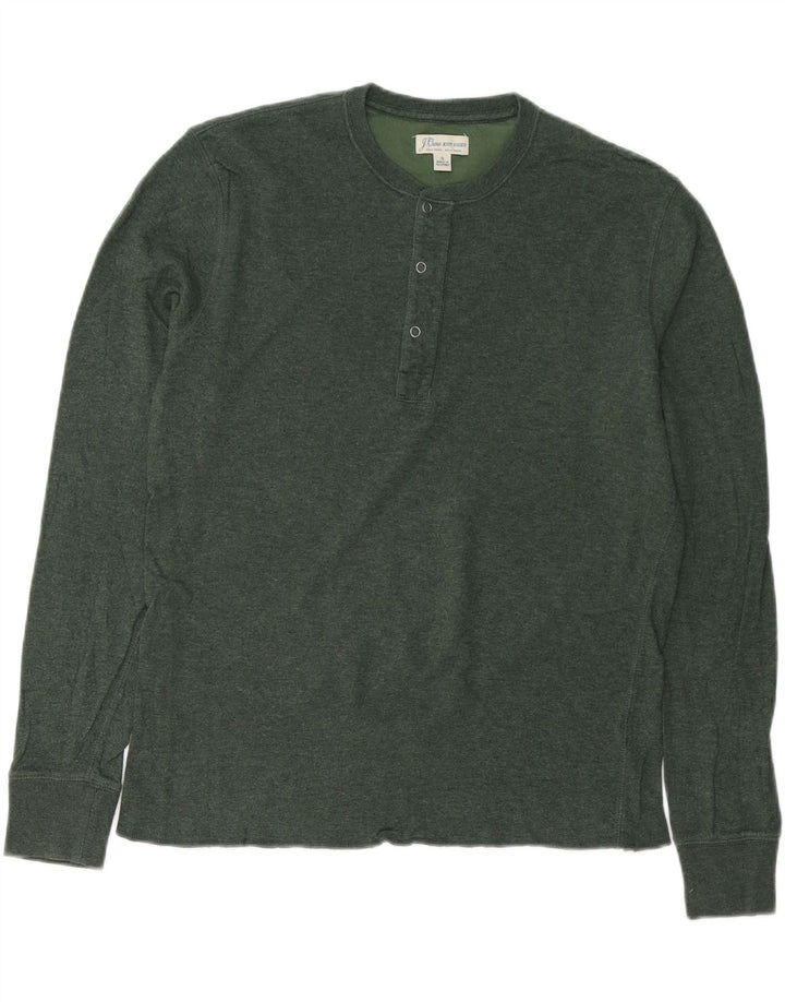 J. CREW Top da uomo a manica lunga piccolo in cotone verde