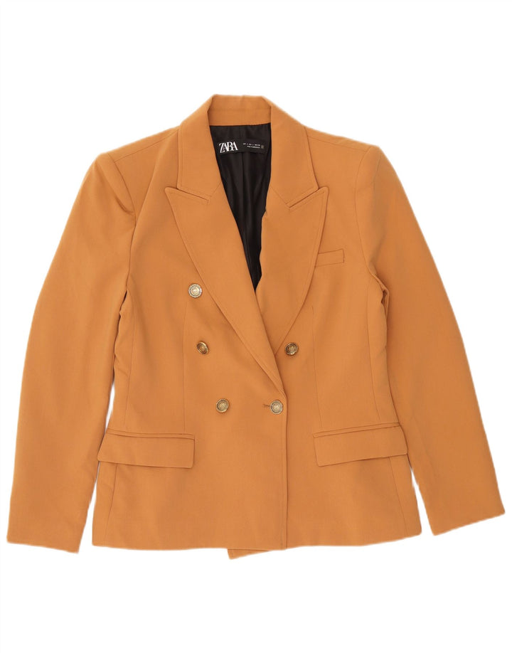 Giacca blazer doppiopetto da donna Zara UK 14 grande poliestere marrone