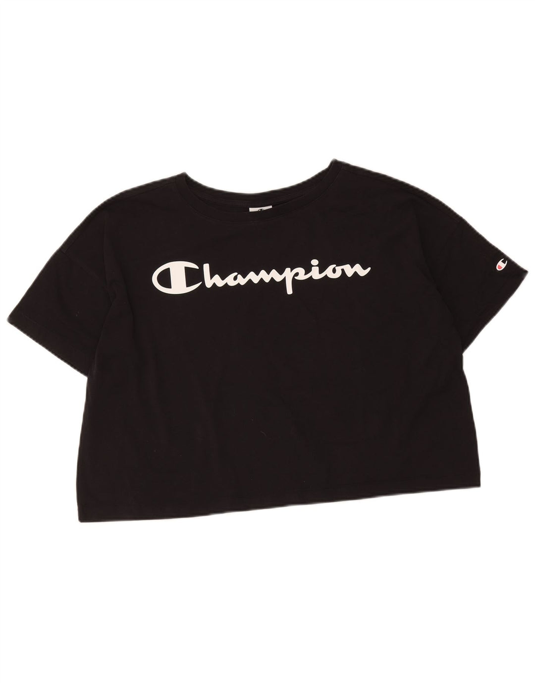 T-shirt grafica oversize corta da donna Champion Top UK 14 Medium Nero
