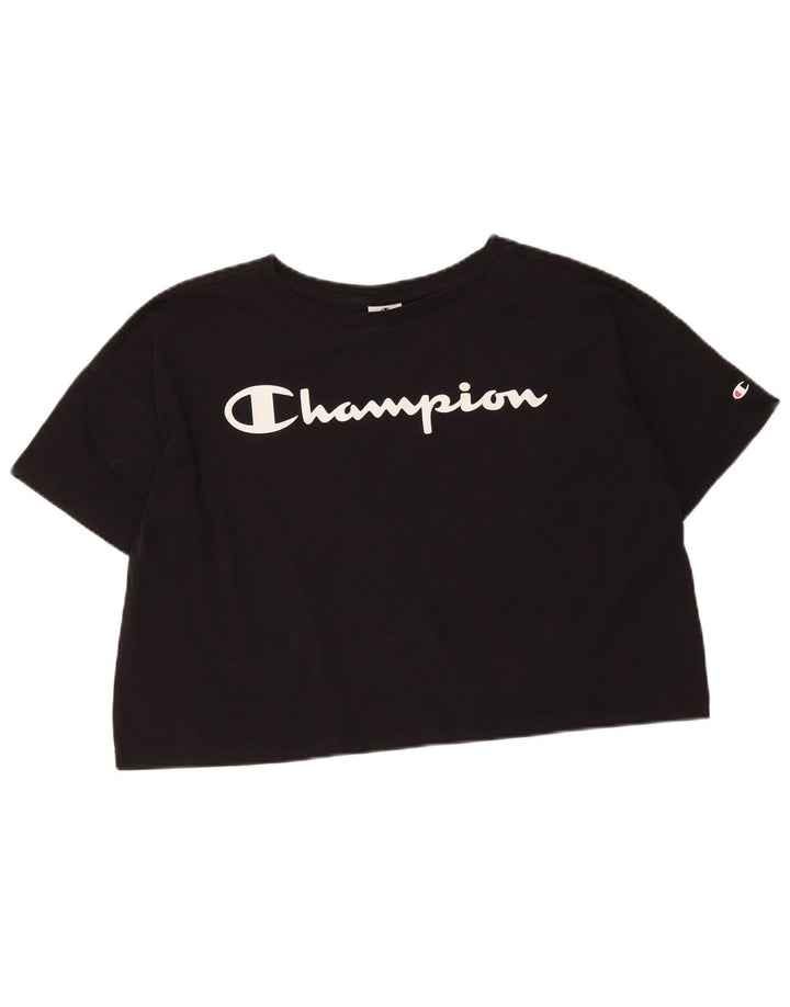 T-shirt grafica oversize corta da donna Champion Top UK 14 Medium Nero