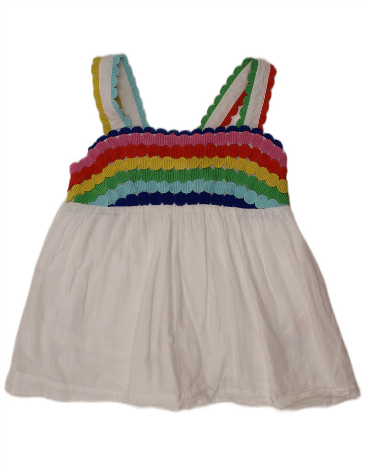 BODEN Camicetta senza maniche per bambina 7-8 anni in cotone color block bianco
