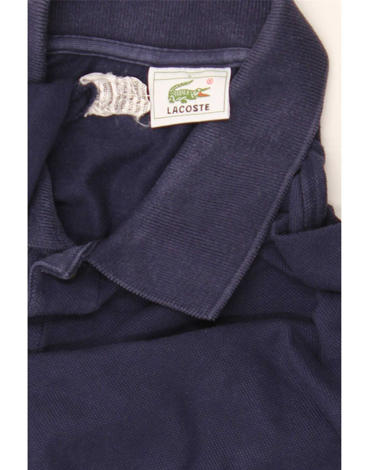 Polo da uomo a maniche lunghe Lacoste taglia 4 medio blu navy