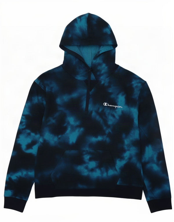 Felpa con cappuccio da donna Champion UK 16 Large Blu Tie Dye Cotton