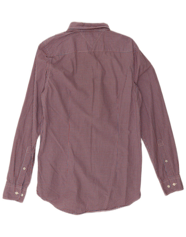 Camicia slim fit da uomo Tommy Hilfiger in cotone a quadri rossi medi