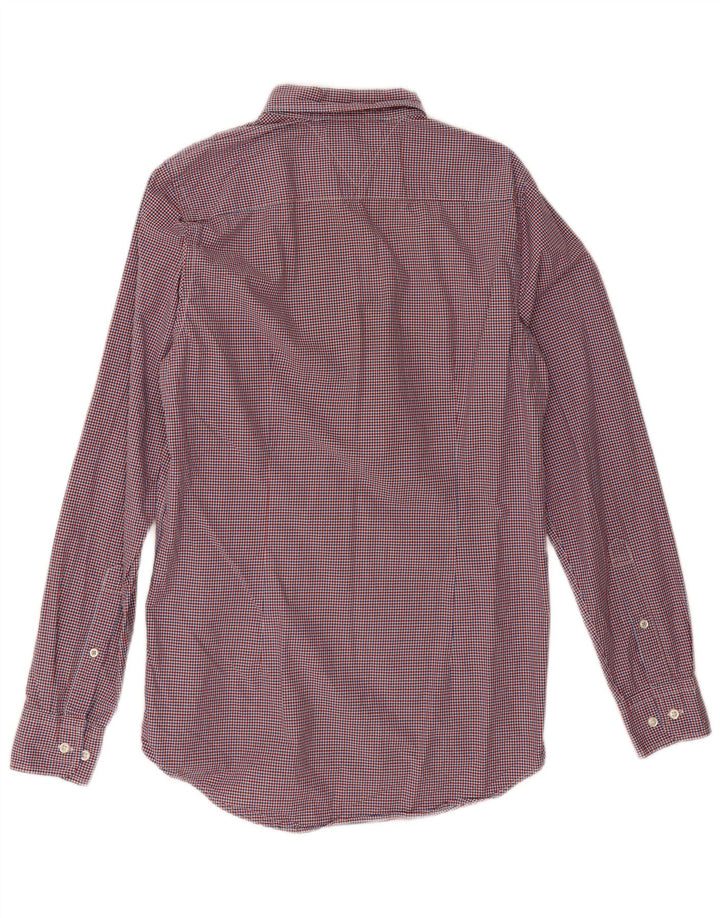 Camicia slim fit da uomo Tommy Hilfiger in cotone a quadri rossi medi