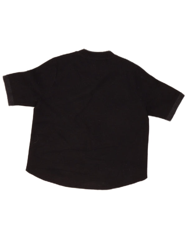 Maglione girocollo a maniche corte da donna Zara UK 10 piccolo nero