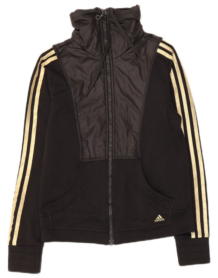 Giacca da tuta da donna Adidas Climalite UK 12 medio poliestere nero