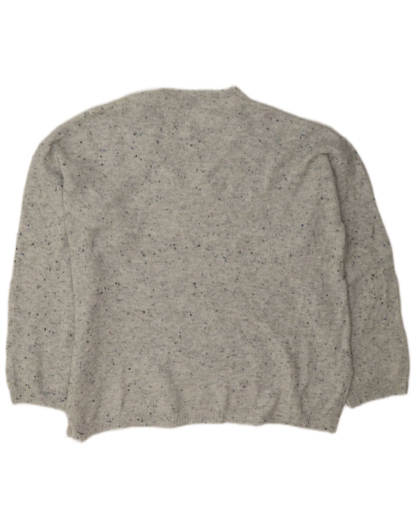Maglione maglione con scollo a V da donna Marks & Spencer UK 16 grande grigio screziato