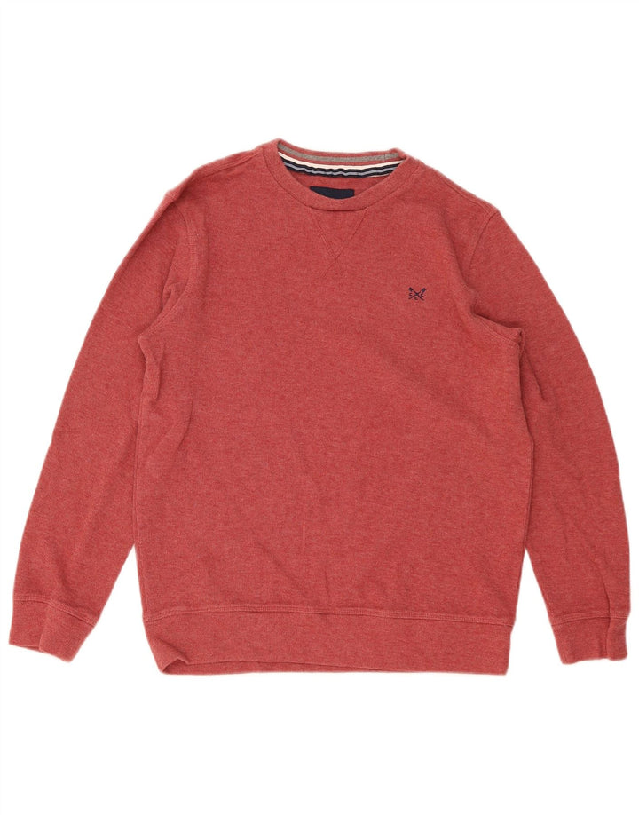 CREW CLOTHING Maglione da uomo girocollo in cotone rosso medio