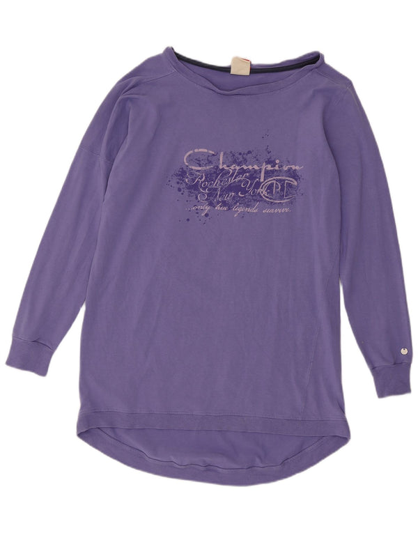 Champion Top da donna con grafica Herritage Fit a maniche lunghe UK 14 Viola medio