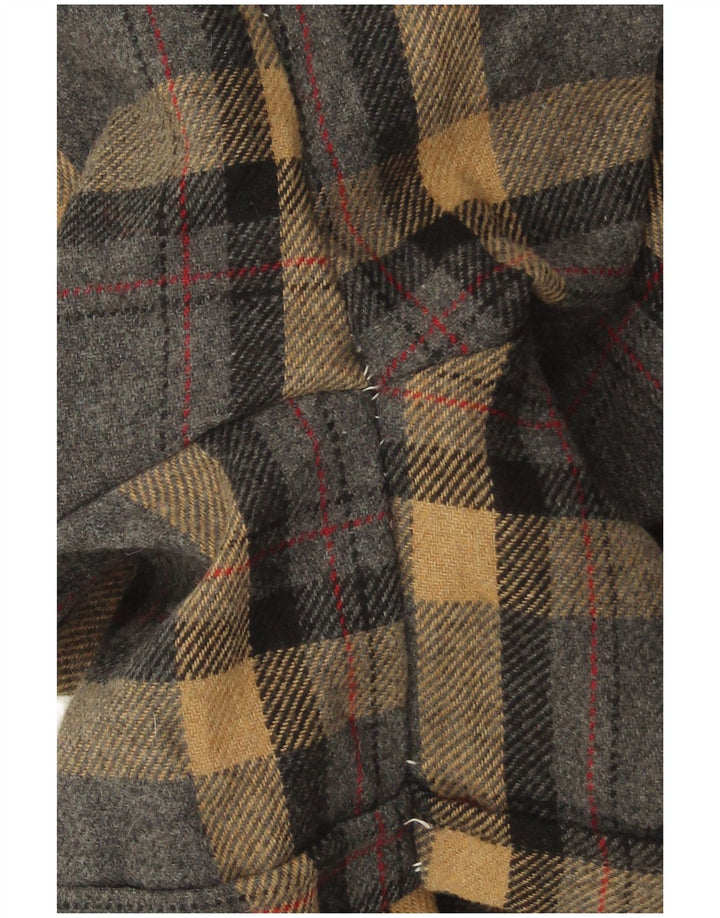 Pantaloncini chino a gamba larga da donna VINTAGE IT 42 medio W28 scozzese grigio