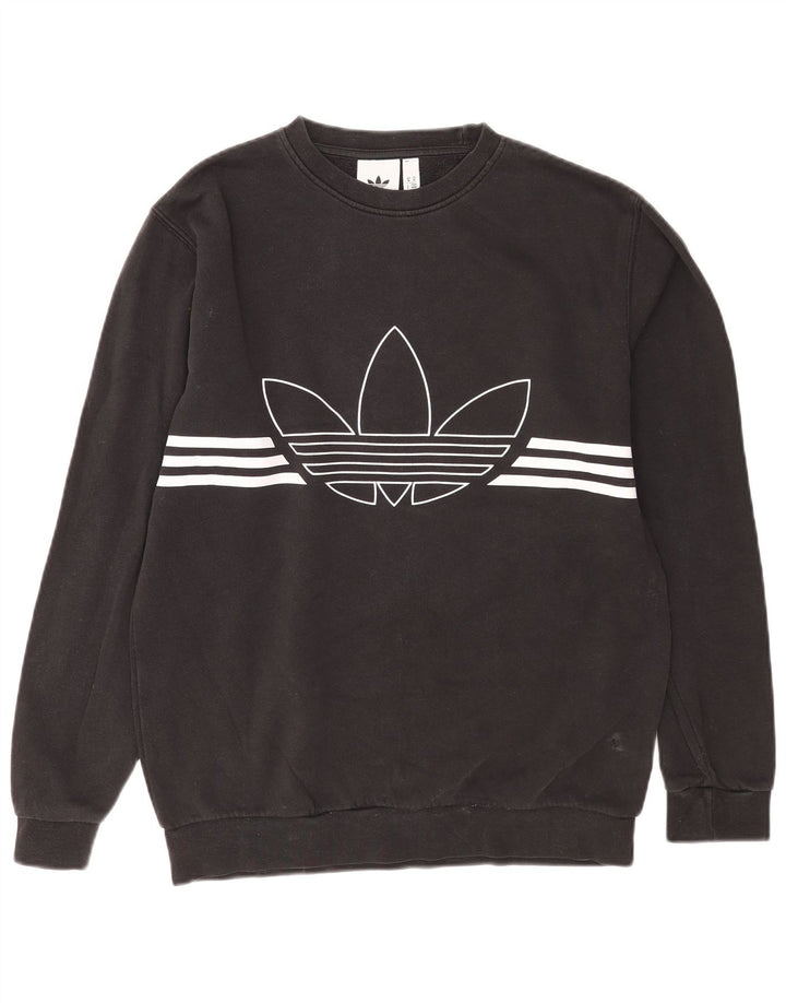Felpa grafica da uomo Adidas Felpa media in cotone nero