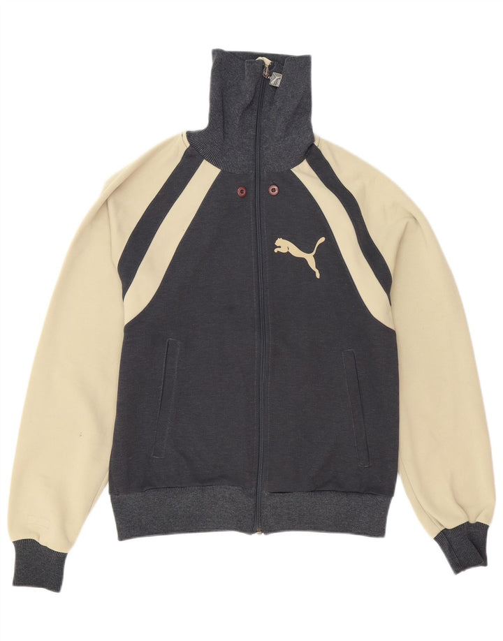 Giacca da tuta da uomo Puma XS in poliestere color block grigio