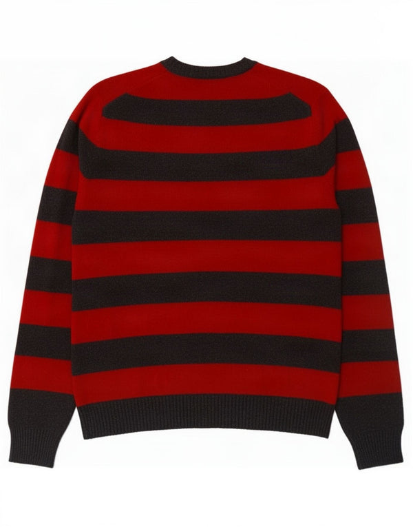 Gap Mens Crew Neck Jumper Sweater Small Red Striped Cotton