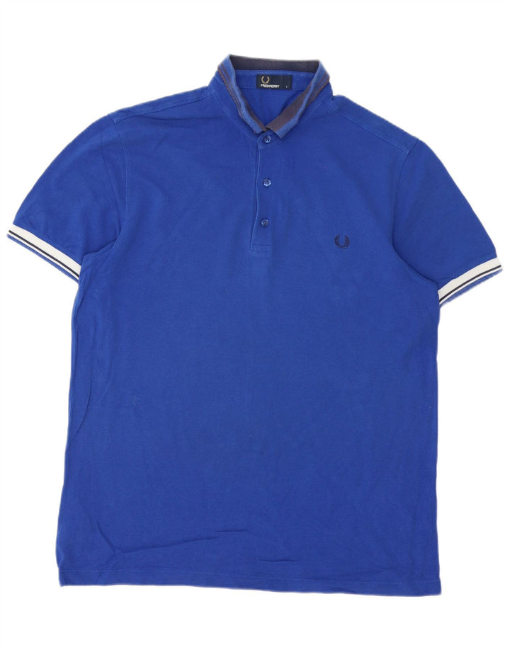 Polo da uomo Fred Perry in cotone a righe grandi blu