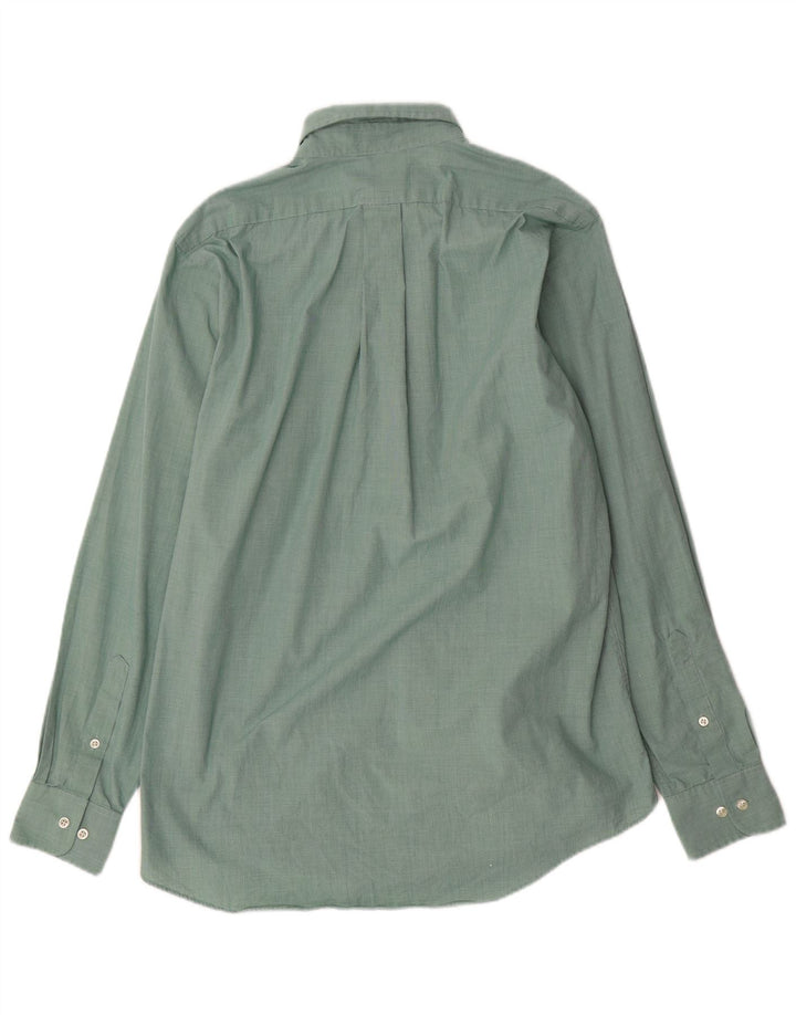 Camicia da uomo Chaps vestibilità classica taglia 15 1/2 cotone pied de poule verde medio