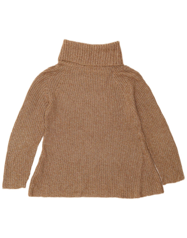 Maglione maglione da donna a collo alto Massimo Dutti UK 10 piccolo beige screziato