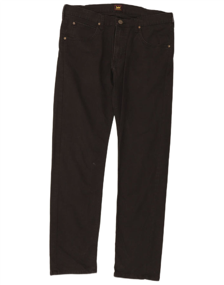 Pantaloni casual dritti da uomo LEE Daren Zip Fly W34 L32 in cotone nero