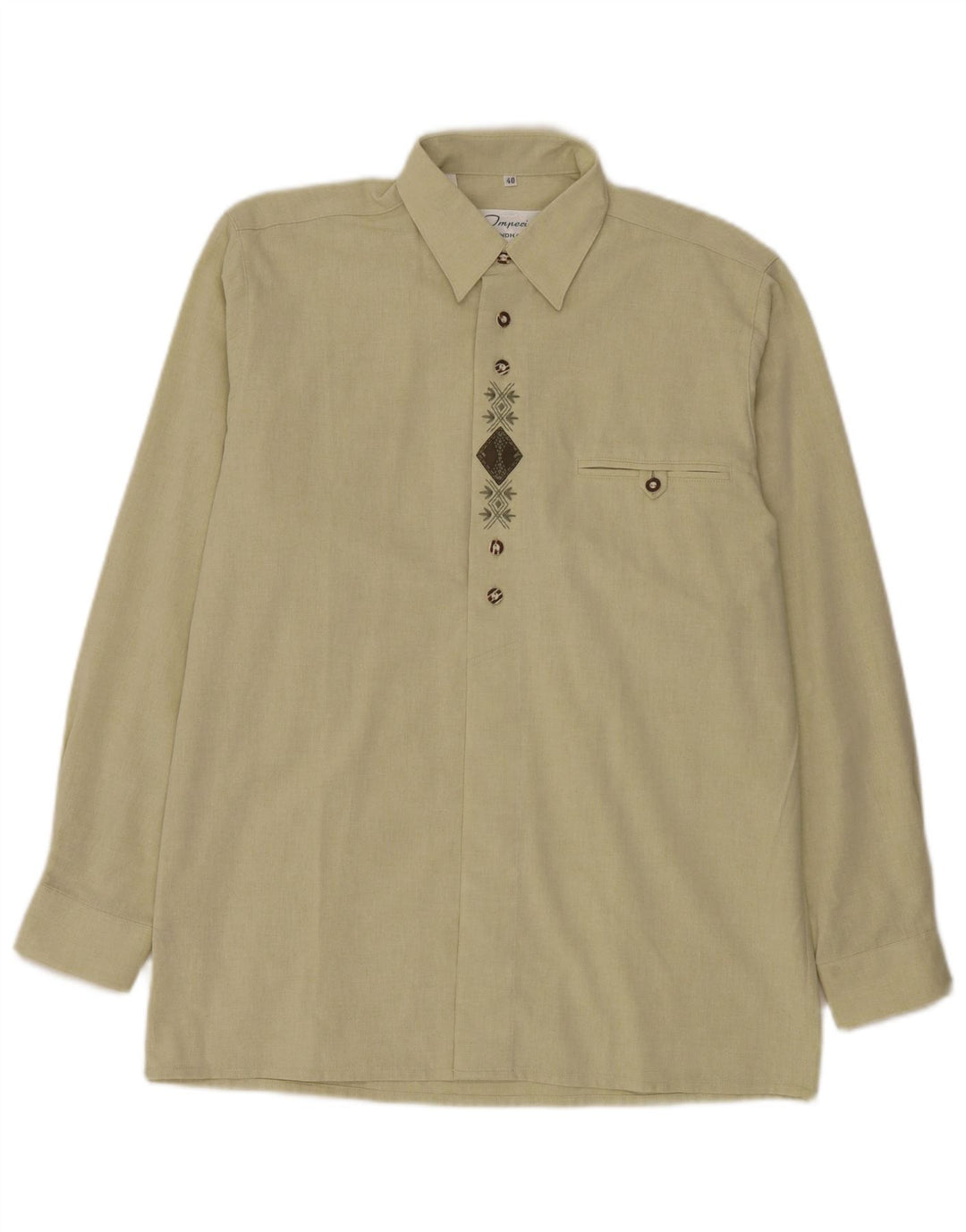 Camicia pullover da uomo Landhaus taglia 40 cotone argyle/diamante verde medio