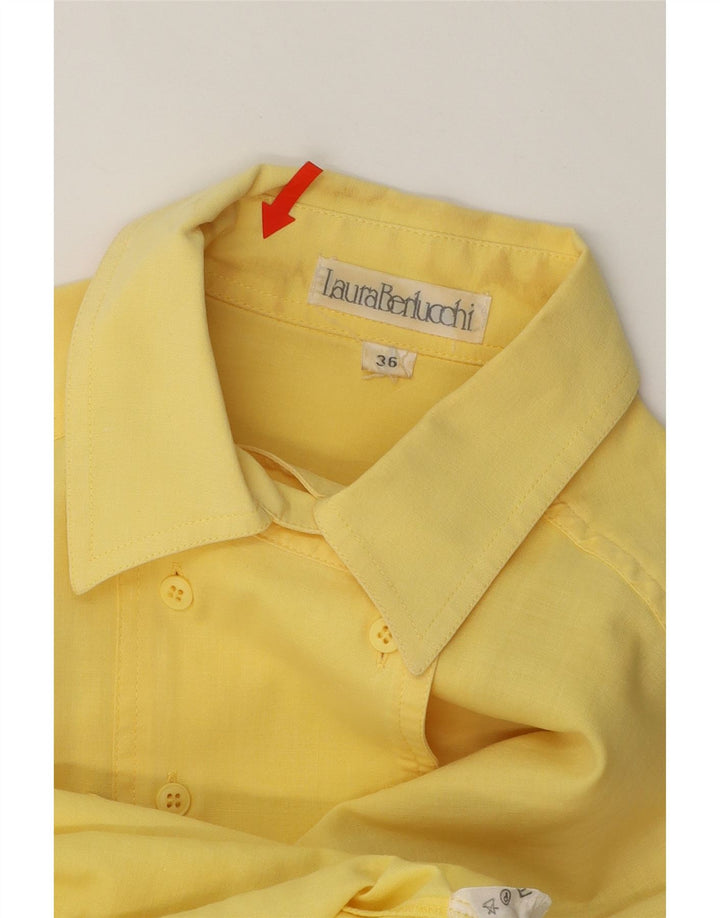 VINTAGE Womens Oversized Shirt EU 36 Small Yellow Cotton Vintage Vintage and Second-Hand Vintage from Messina Hembry 