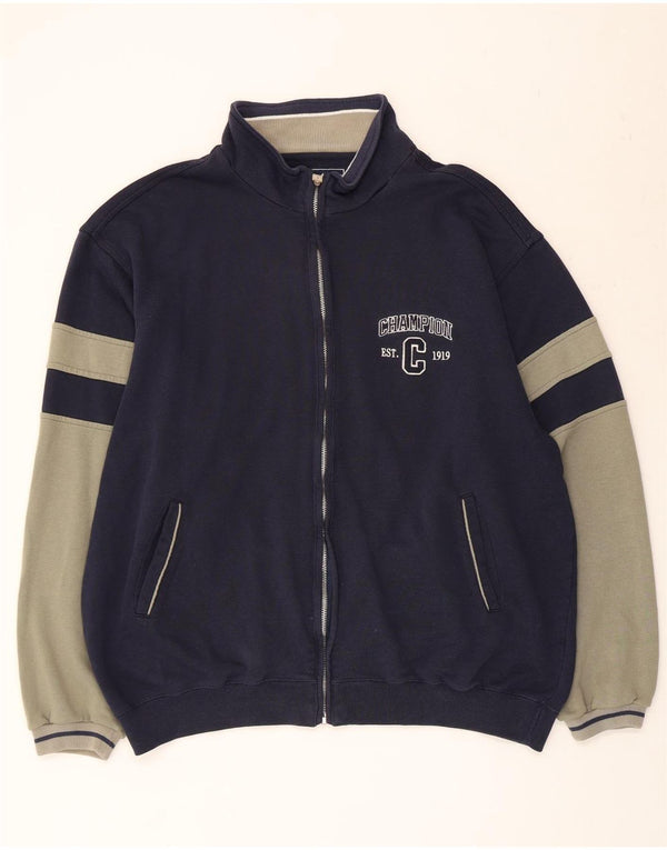 Giacca da tuta da uomo Champion XL in cotone color block blu navy