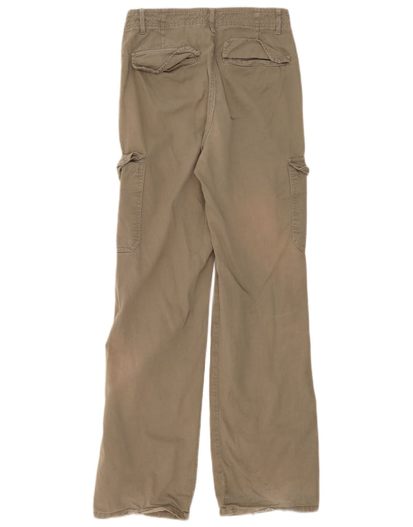Pantaloni cargo larghi da donna Zara EU 36 XS W26 L31 cotone kaki