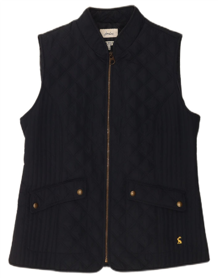 Gilet trapuntato da donna Joules UK 14 grande poliestere blu navy
