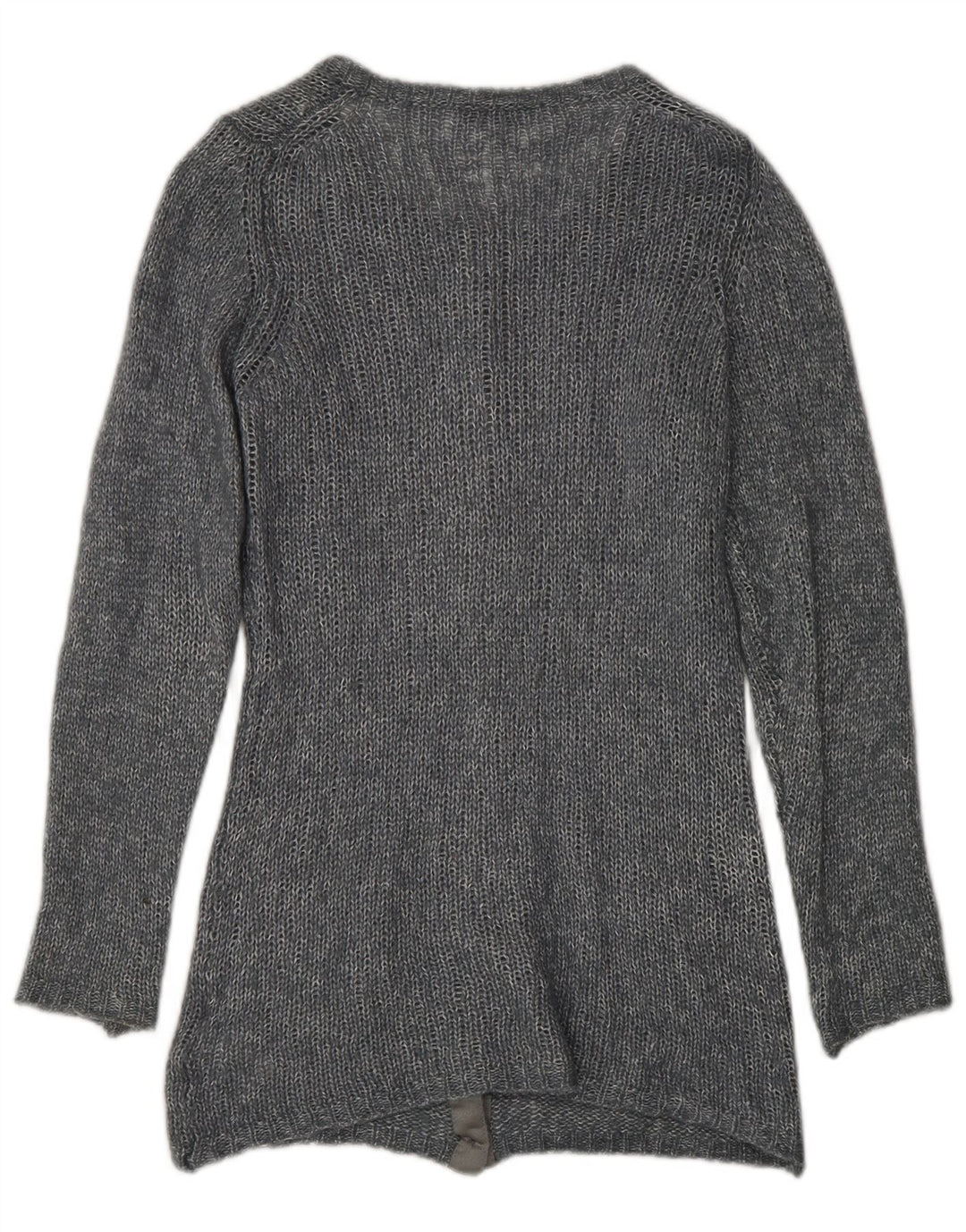 Maglione cardigan da donna Fred Perry UK 14 Grande viscosa screziata grigia
